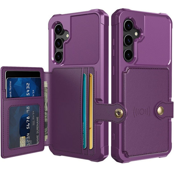 Case for Samsung Galaxy S23 FE, Card Holder Kickstand, purple