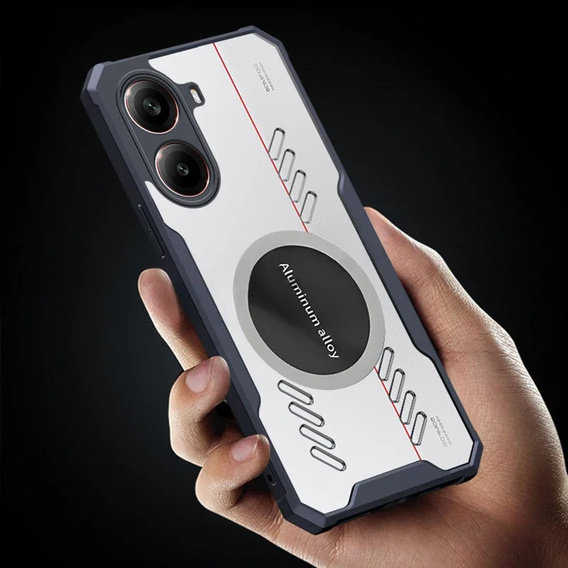 Case for Xiaomi Poco X7 Pro 5G, with magnetic sheet, transparent / black