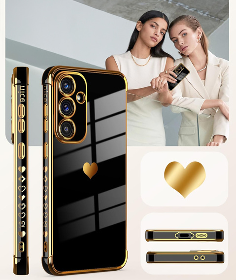 Case for Samsung Galaxy A56, Electro heart, black + Glass 9H