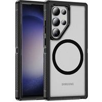 Case with frame for Samsung Galaxy S23 Ultra, for MagSafe, transparent / black