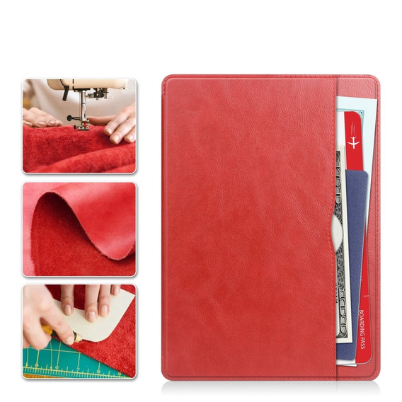 Case for iPad 10.2 2021 / 2020 / 2019, Business Card and Pen Slot, red