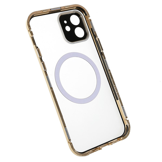 Magnetic Dual Glass MagSafe case for iPhone 12, gold