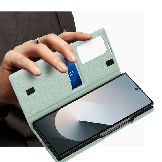 Flip case for Samsung Z Fold6 5G, Smart View Wallet, green