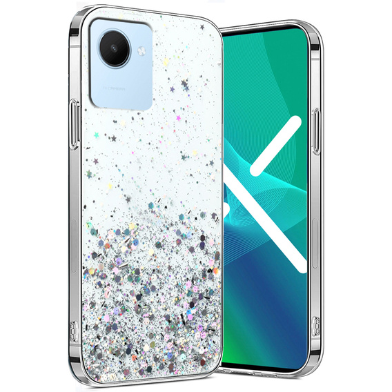 Case for Realme C30 / Narzo 50i Prime, Glittery, transparent