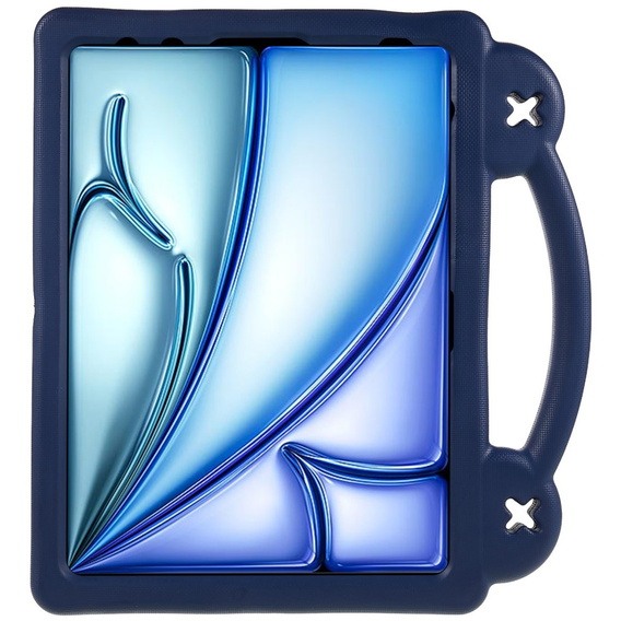 Children's case for Apple iPad Air 11" 6 gen. 2024, Cute Patterns, with stand, dark blue