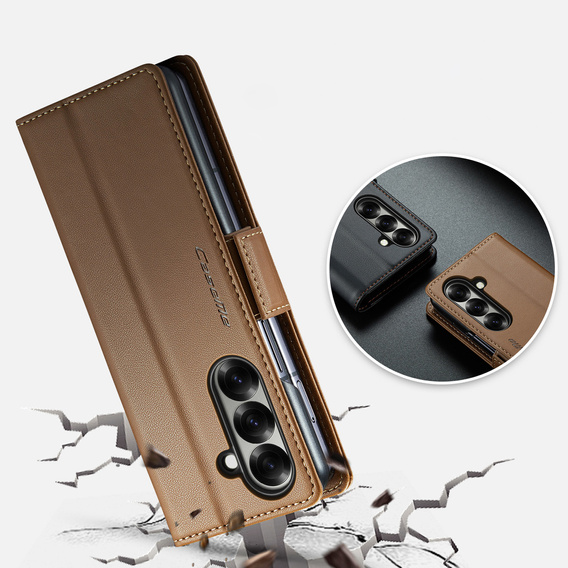 CASEME Litchi Wallet flip case for Samsung Galaxy Z Fold7 5G