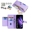Flip case for Oppo Reno 13, Wallet Zipper Pocket, purple