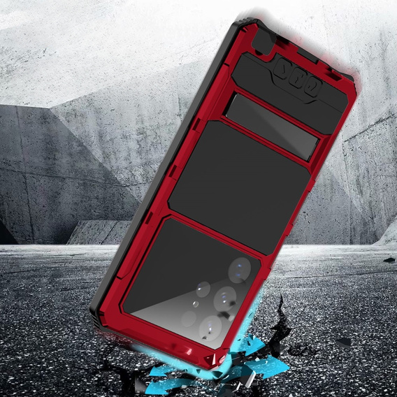 Case for Samsung Galaxy S22 Ultra, R-JUST, armoured, red