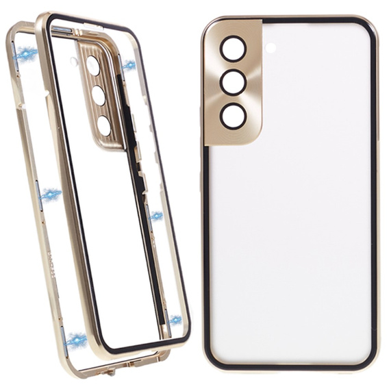 Case for Samsung Galaxy S21, Magnetic Dual Glass, gold