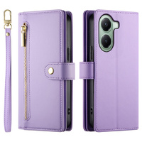 Flip case for Xiaomi Poco X7 Pro 5G, Wallet Zipper Pocket, purple