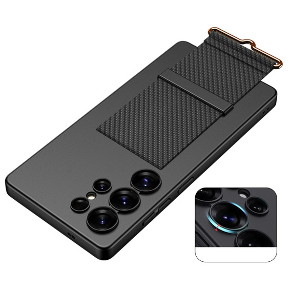 Case for Samsung Galaxy S25 Ultra, GKK Strap Case, carbon black