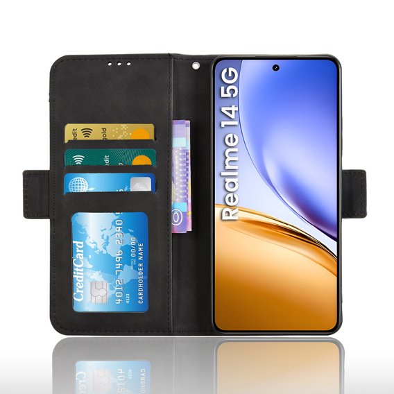 Flip case for Realme 14 5G / Realme 14T 5G, Card Slot, black