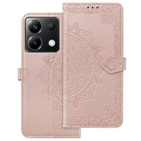 Flip case for Xiaomi Poco X6 5G, Mandala, pink rose gold