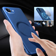Case for iPhone 16E, ColorMag, for MagSafe, dark blue + 9H tempered glass