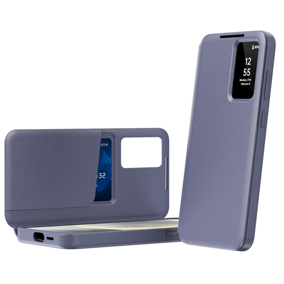 Flip case for Samsung Galaxy S25 Edge, Smart View Wallet, purple