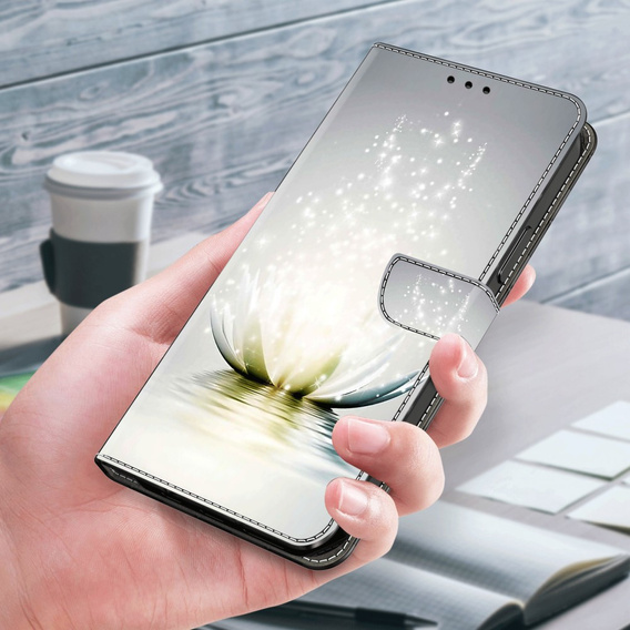 Flip case for Xiaomi Redmi Note 12 4G, Wallet, Lotos Flower, grey