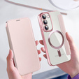 Flip case for Samsung Galaxy S23, Wallet, MagSafe, pink rose gold