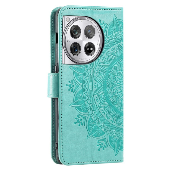 Flip case for OnePlus 12 5G, Mandala, green