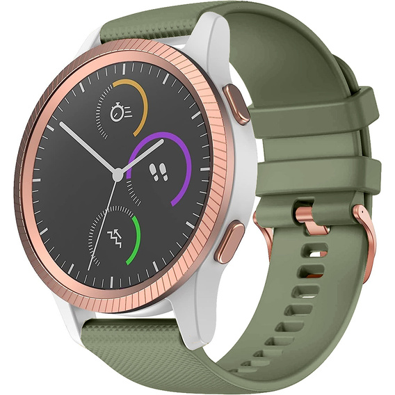 Silicone strap 20mm, Black/Black Buckle