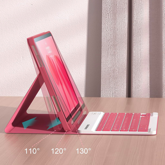 Case + keyboard iPad 10.9 2022 10 Gen, Pen Slot, pink rose gold