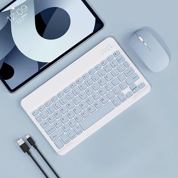 Wireless keyboard and Bluetooth mouse set for Android/Windows, blue