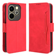 Flip case for Infinix Hot 40i, Card Slot, red