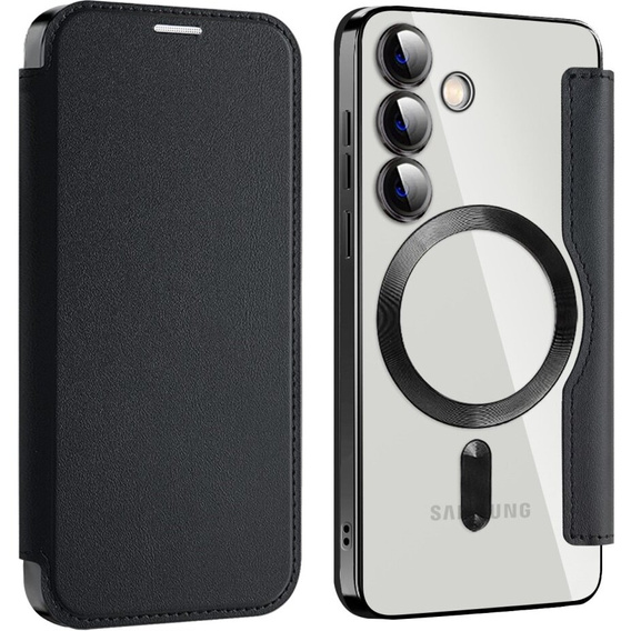 Flip case for Samsung Galaxy S24, RFID Wallet MagSafe CamShield, black