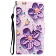Flip case for Xiaomi Redmi 13C / Poco C65, Wallet, Painted Flowers, purple