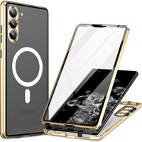 Magnetic Dual Glass MagSafe case for Samsung Galaxy S23, gold