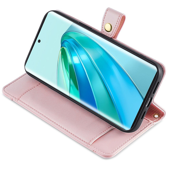 Flip case for Honor Magic5 Lite, Wallet Zipper Pocket, pink