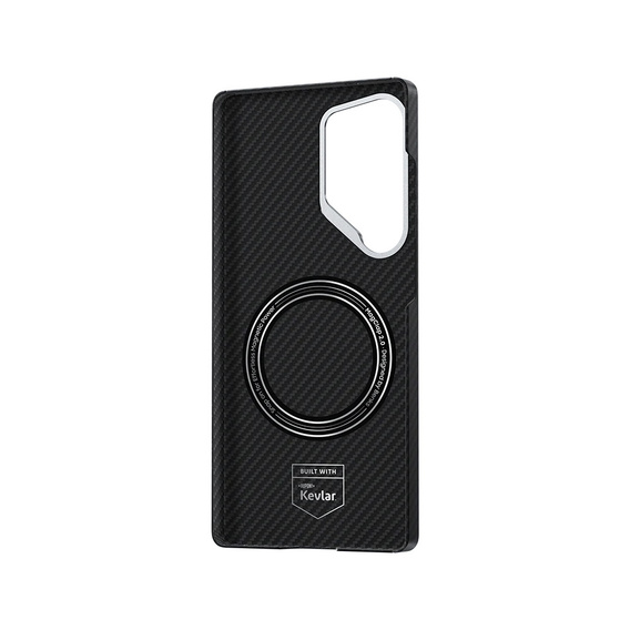 BENKS Kevlar Case for Samsung Galaxy S25 Ultra, for MagSafe, Carbon Fiber, black