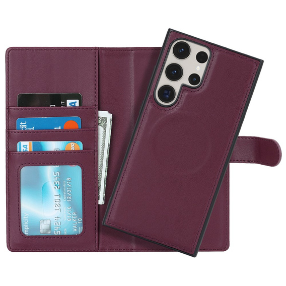 Flap case for Samsung Galaxy S23 Ultra, Wallet, for MagSafe, maroon