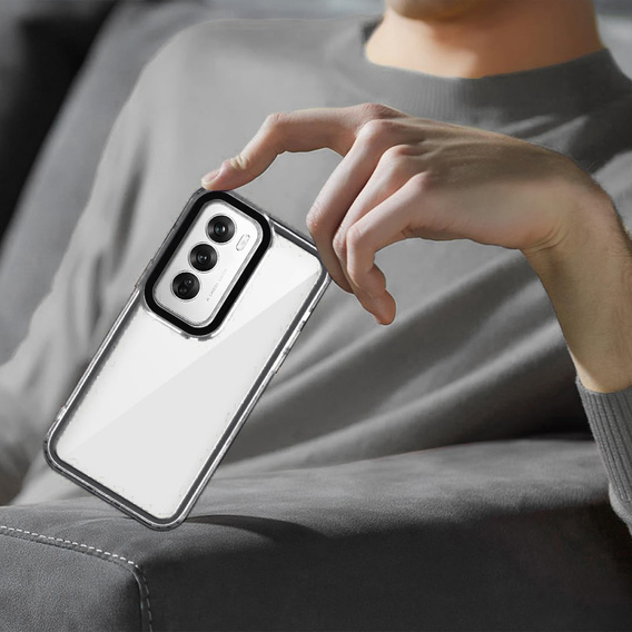 Case for Oppo A80, Fusion Hybrid, transparent / black