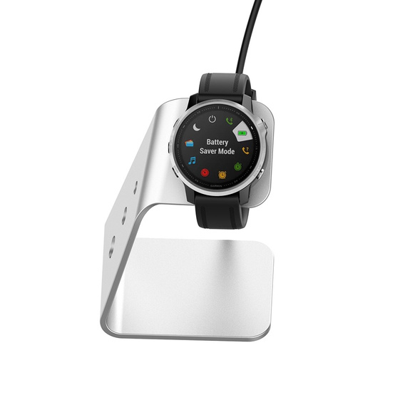 Aluminum USB Docking Station for Garmin Fenix 7/7S/7X/6/6X/6S, Silver