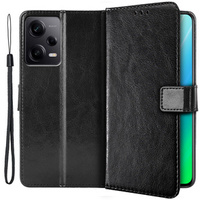 Flip case for Xiaomi Redmi Note 12 Pro+ 5G, Crazy Horse Wallet, black