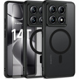 Case for Xiaomi 14T Pro, for MagSafe, ERBORD Matt Case, black + Screen Glass
