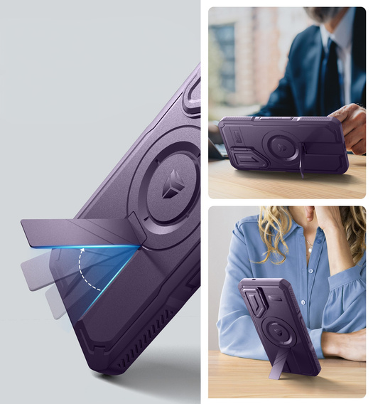 Armored case for Samsung Galaxy S25+ Plus, Dexnor CamProtect MagSafe, purple (Two frames)