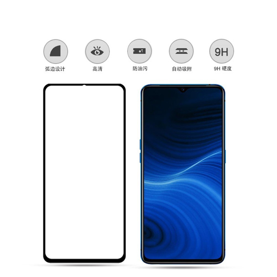 Mocolo Full Glue Tempered Glass for Realme 6 Pro, black frame