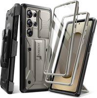 Rugged Case for Samsung Galaxy S25 Ultra – Tongate MECH Series Belt Clip, TiGray
