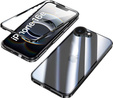 Case for iPhone 16E, Magnetic Dual Glass, black
