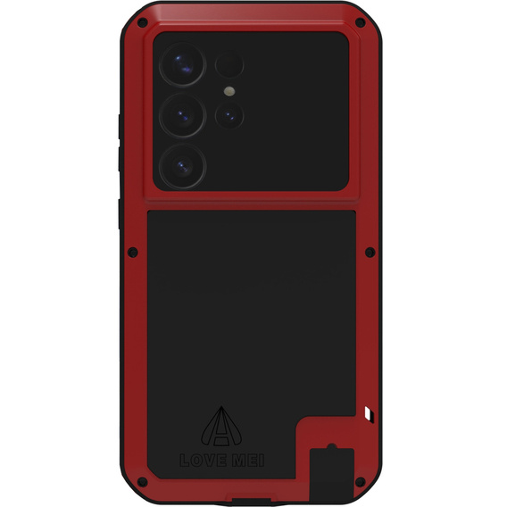 Love Mei Case for Samsung Galaxy S25 Ultra, armored with glass, red