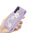 Case for Samsung Galaxy A55 5G, Leather Flower Card Slot, purple