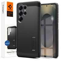Spigen case for Samsung Galaxy S25 Ultra, Tough Armor Mag MagSafe, black + 9H Tempered Glass