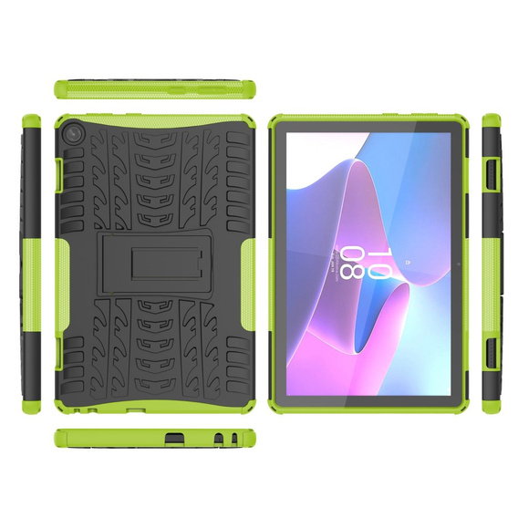 Case for Lenovo Tab M10 10.1 Gen 3, Tire Armor, black / green