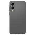 Spigen case for Samsung Galaxy S25, Liquid Air, black + 9H Tempered Glass