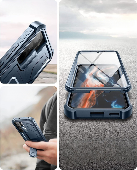 Armored case for Samsung Galaxy S22, Dexnor Full Body, dark blue
