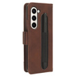 Flip case for Samsung Galaxy Z Fold 5 5G, Card Slot, brown
