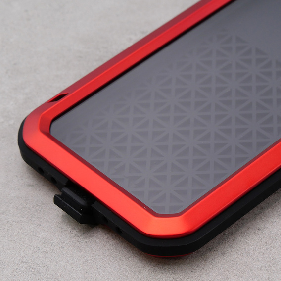 Love Mei Case for iPhone 12, armored with glass, red
