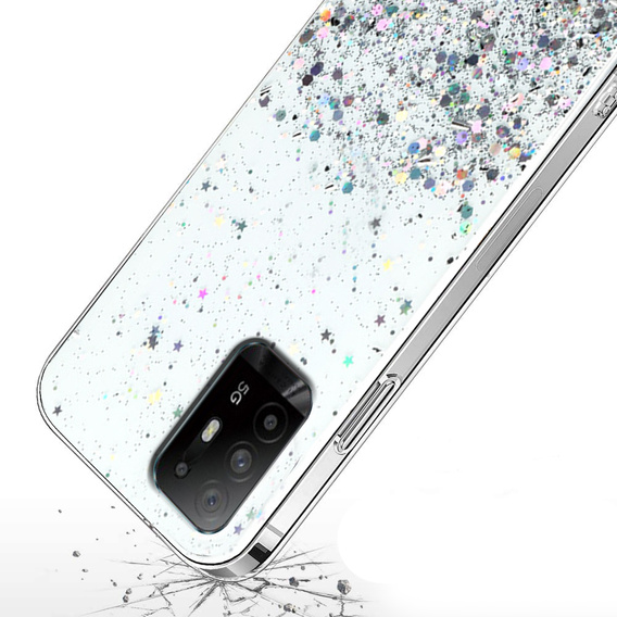 Case for Oppo Reno5 Z / F19 Pro Plus, Glittery, transparent