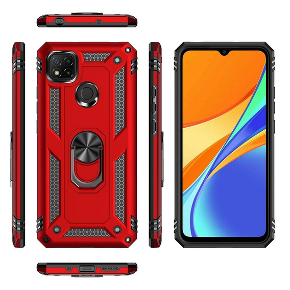 Armor Case for Xiaomi Redmi 9C, Nox Case Ring, red